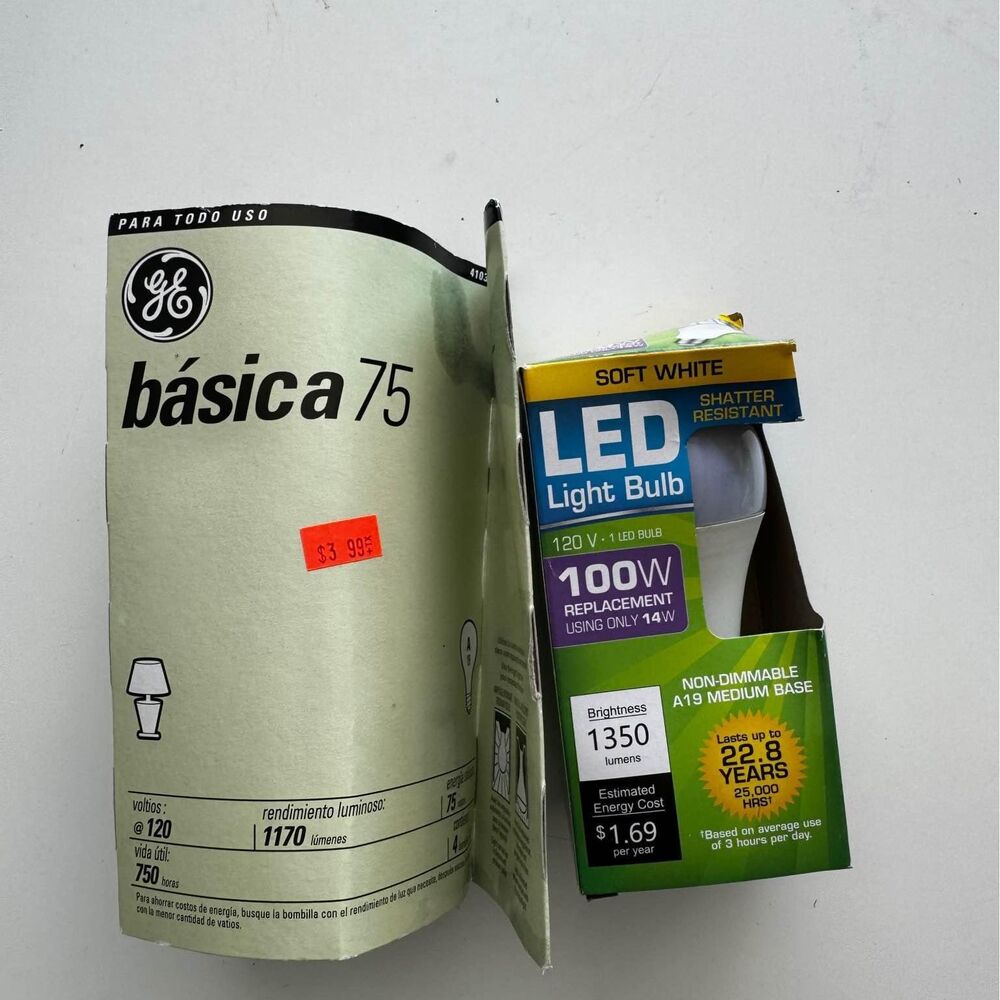 Basica 75 Lightbulb + LED Light Blub 100W